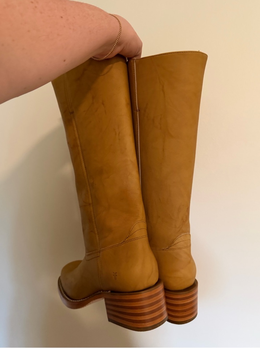 FRYE X Free People Campus 14L Boots, Leather, Yellow, Size 6 - Picture 8 of 10